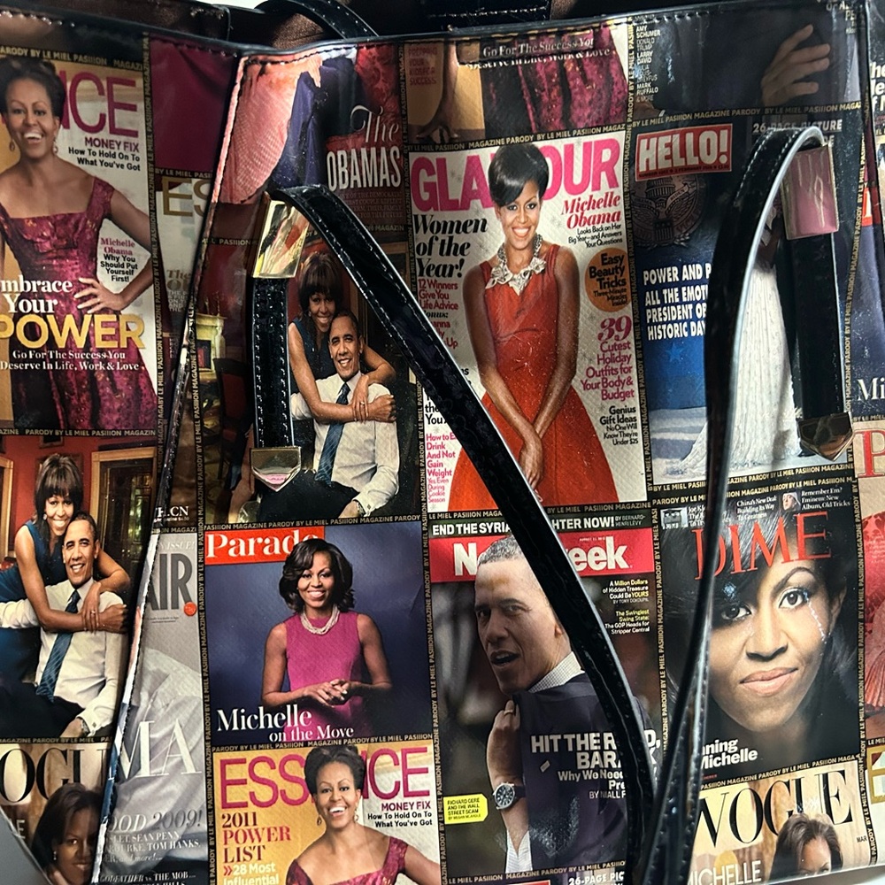 Stylish Magazine Print Tote Bag
